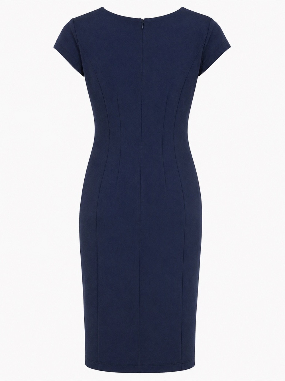 Brooks Brothers Navy Square-Neck Midi Sheath Dress - Picture 2 of 3